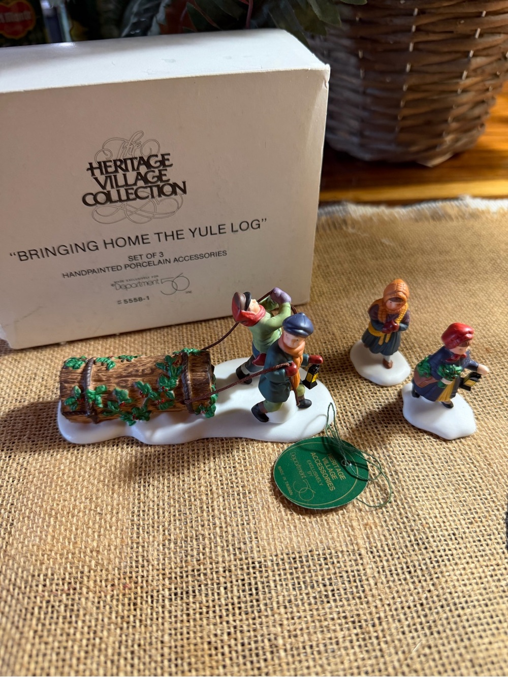 Department 56 Porcelain Carolers with Yule Log – Department 56